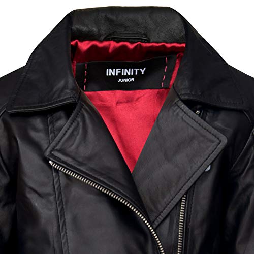 Kids Jackets Girls Designer's 100% Leather Jacket Zip Up Biker Coats (1-13Years)4