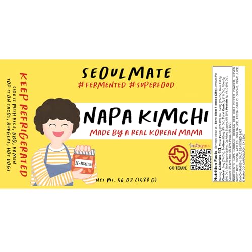 Image of Seoulmate Napa Cabbage Kimchi, 3.5 lb, Crunchy Fermented Korean Kimchi, Bold & Umami-Rich, Small-Batch Handcrafted in Dallas, Perfect for Rice Bowls, Tacos, Eggs & BBQ