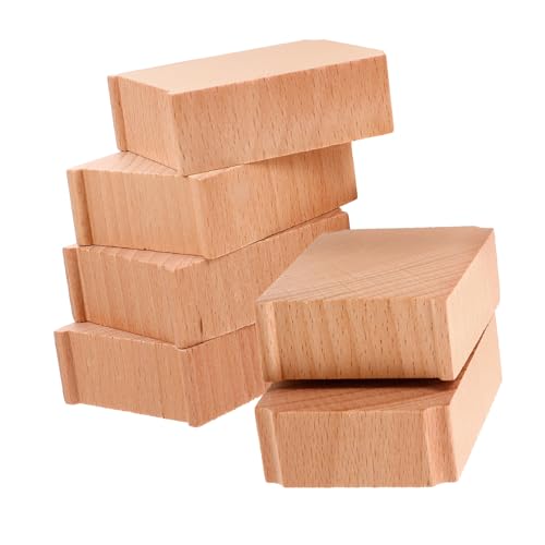 FELTECHELECTR Train Bridge Supports Wooden Track Bridge Risers for Train Sets 6 Pack