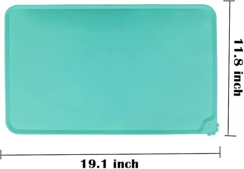 Miniatura 12 de LSilicone - Tapete de alimentación para mascotas, impermeable, para perros y gatos, bordes elevados para evitar derrames, bandeja individual