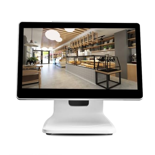 Glowdora Caja Registradora Tpv para Pequeñas Empresas, Pantalla Multitáctil Capacitiva De 15,6 Pulgadas 4g + 64g, Adecuada para Tiendas Minoristas, Restaurantes, Supermercados, Etc., Color Blanco.