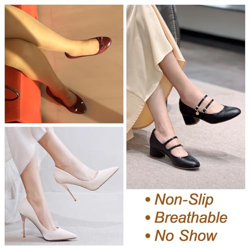 6 Pairs Toe Socks for Women Mules, No Show Non Slip Half Toe Covers Invisible Low Cut Hidden Liner Topper Sox for Clogs Footies3