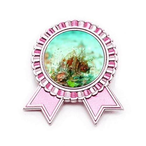 Pin's lionfish médaille rose broche en métal cadeau idéal passionné mer
