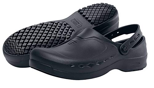 Shoes for Crews Zinc, Men's, Women's, Unisex Work Clogs, Slip Resistant, Water Resistant, Black, Men's 9 / Women's 11