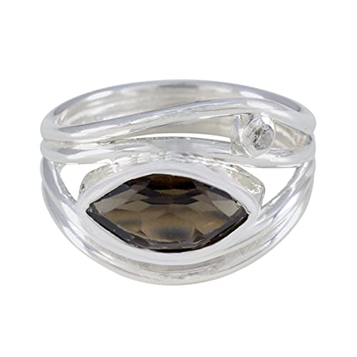 Bague quartz fumé naturel argent 925 cadeau idéal femme