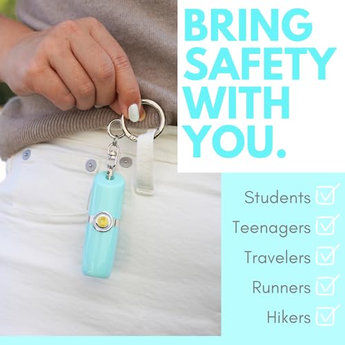 Securityman Personal Alarms for Women | Safety Alarm Keychain (Loud 130dB Siren and SOS Strobe Light) Everyday Self Defense Security Alarm Protection Device (Teal)