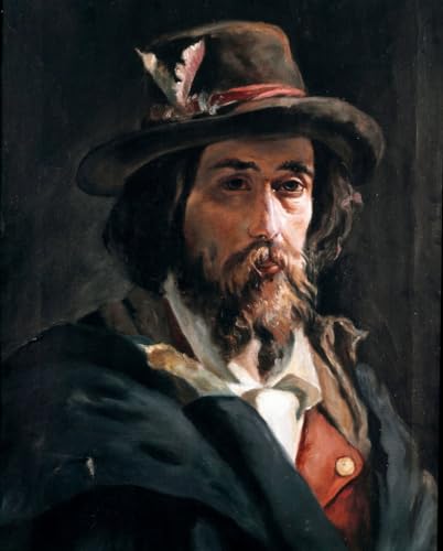 Portrait de Francesco Nullo impression sur toile de style Risorgimento par Domenico Morelli 60x90cm