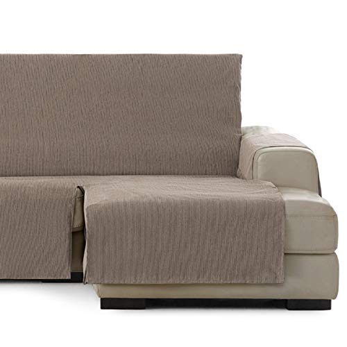 Vipalia Protector Funda Chaise Longue Lisa. Cubresofa Chenilla. Comodo Practico. Algodon Ecologico. Facil Montaje. Calidad Diseño Elite. Color Vison. Chaise Corto Derecha