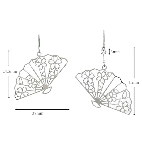 Jewelry Shop M acc26P Women's Earrings, Japanese Pattern, Asymmetric Accessory, Hypoallergenic, Made in Japan3