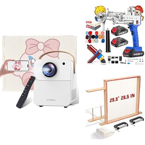 Riiai Tufting Gun Starter Kit with 2 in 1 Cordless Tufting Gun, Trimmer and Tracing Projector Cover