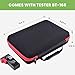 Battery Organizer Storage Holder Case Box with Tester Checker BT-168. Holds 225 Batteries AA AAA C D Cell 9V 3V Lithium (Red)