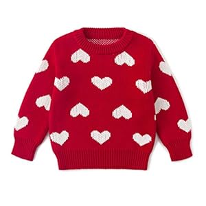 Simplee kids Baby Trui Sweater Hart Rood Gebreide Trui Jas voor Herfst Herfst en Winter 3M-3T