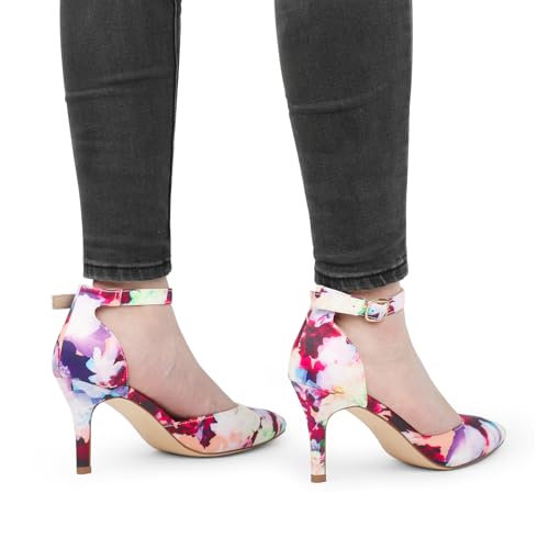 Image of JOY IN LOVE Closed Toe Heels Pumps for Women 3IN Stiletto Pointed Toe Ankle Strap Heels