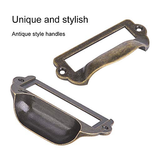 Gloglow 4Pcs Label Pulls, Label Frames Card Label Holder Cupboard Carpenter Repair Zinc Alloy Name Card Holder Cupboard Carpenter Repair With 8Pcs Screws #TOP2