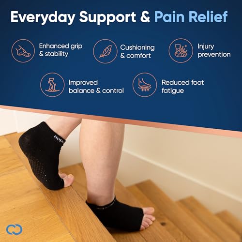 Copper Compression Silicone Padded Yoga Socks for Women – Non Slip Grippy Socks with Big Toe Holes for Pilates, Pure Barre, Dance, Ballet, Pregnancy, Hospital, Extra Grip, Safety & Comfort - S/M2