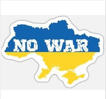 NO WAR in Ukraine UA Flag ON The MAP Sticker Laptop Sticker Bumper Sticker