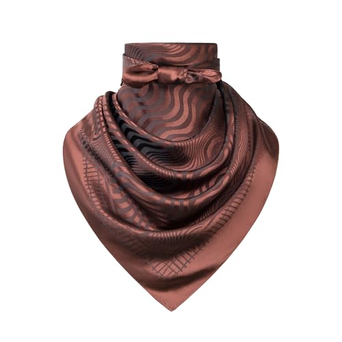 Image of 35 inch Men's Large Square Jacquard Scarf - Cowboy Wild Rugged Style, With Gift Packed