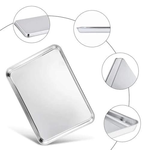 Plaque à biscuits en acier inoxydable demi-feuille de cuisson finition miroir - 5