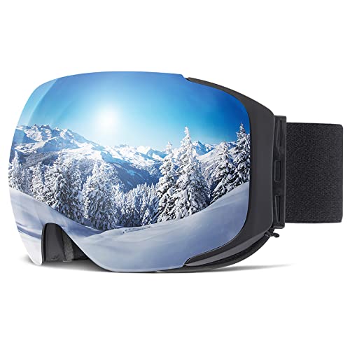 COPOZZ Skibrille, Snowboardbrille mit wechselgläsern, 100% UV-Schutz Schneebrille Skibrille für Brillenträger, Kompatibler Helm Skibrille für Damen Herren Jungen und Mädchen Cover
