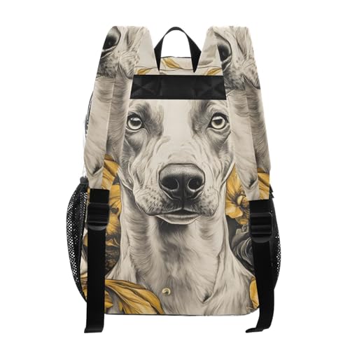Dog Floral Gold Clear Backpack, PVC Transparent Bag with Large Capacity for Boys, Girls, Men, Women, See Through Bookbag for School Work College Travel3