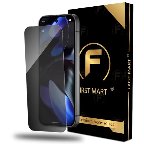 Image of FIRST MART Borderless Privacy Tempered Glass for Google Pixel 9 & Pixel 9 Pro | Anti-Spy Edge-to-Edge Screen Protector, Case-Friendly, Scratch Resistant | Pack of 1