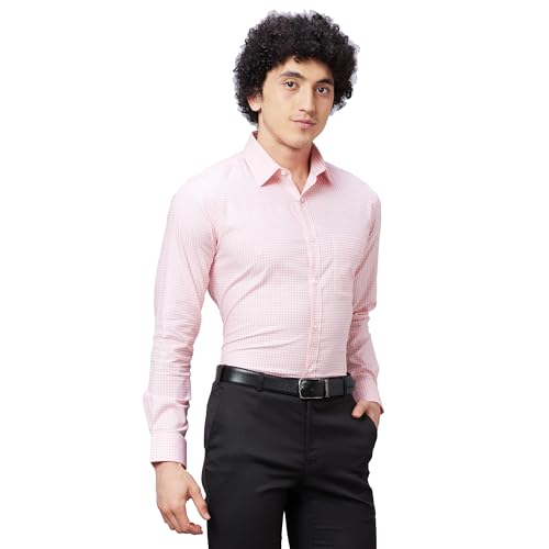 Image of Raymond Slim Fit Self Design Dark Maroon Shirt