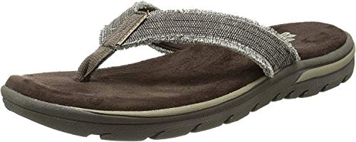 Skechers Men's Bosnia Flip-Flop,Chocolate,12 M US