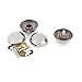 Aexit 4 Pcs Quality Parts 27mm Dia 16mm Height Zinc Alloy Dome Glass Mirror Screw Caps Silver Tone Model:68as373qo370