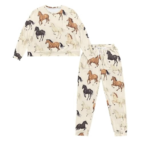 Image of Womens Lounge Set Long Sleeve Soft Pajama Sets