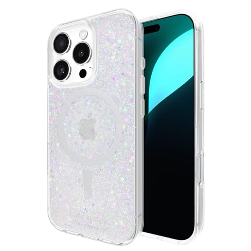 Image of kate spade new york iPhone 16 Pro Case - Chunky Glitter Iridescent | Compatible w /MagSafe - Lightweight Designer Case for iPhone 16 Pro w /Anti-Scratch Coating & Chunky Glitter Iridescent Design