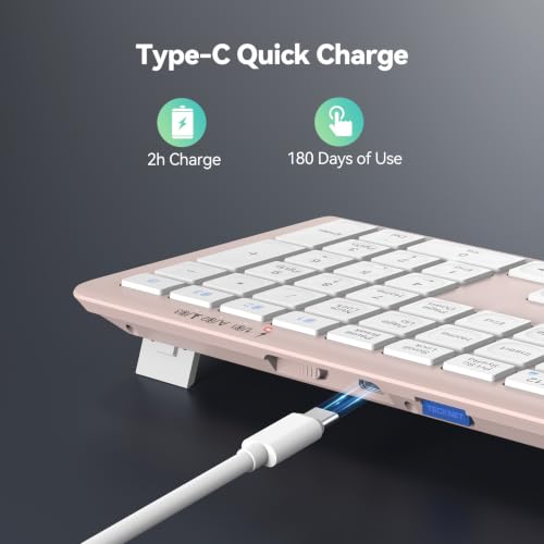 Image of TECKNET Bluetooth Keyboard Rechargeable 4-Device (2.4G+BT)