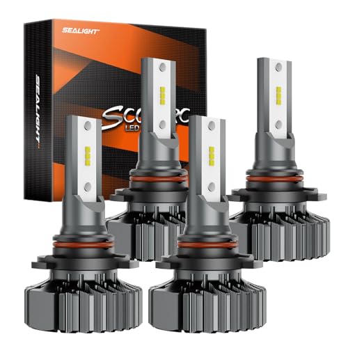Image of SEALIGHT 9005 /9006 Fog Bulb, 30000LM Super Bright, 6500K White, 3Mins Plug and Play Installation, Fanless Design, Non-Polarity Fog Lights, Powersports Lighting Accessories,4 pack