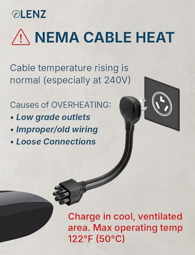 LENZ NEMA 10-30 Adapter: Compatible ONLY with Tesla Mobile Charger Gen 2 & 3, This Adapter Plugs into Your 240 V 10-30 Outlet at 24 Amps (Verify Before Purchase) – 16-Inch Length