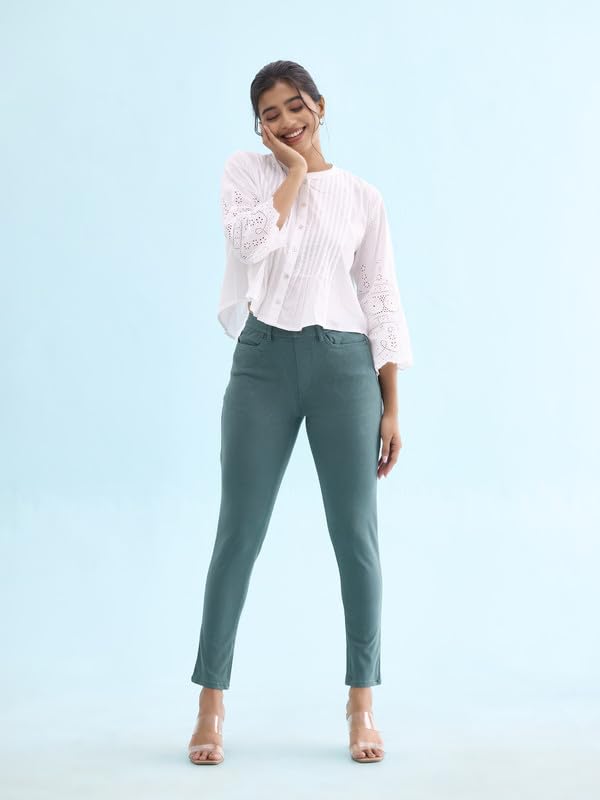 Image of GO COLORS Women Mid Rise Premium Straight Jeans