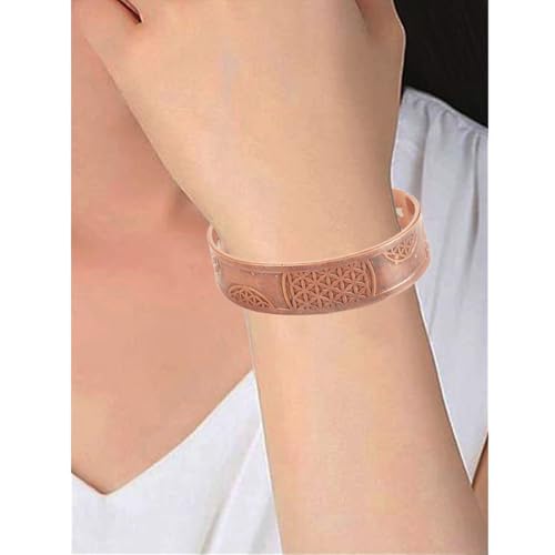 Image of Touchstone copper bracelets | gift for men women |adjustable 100% pure solid real magnetic jewelry | handmade bracelet set combo | rope braided tibetan bangles.