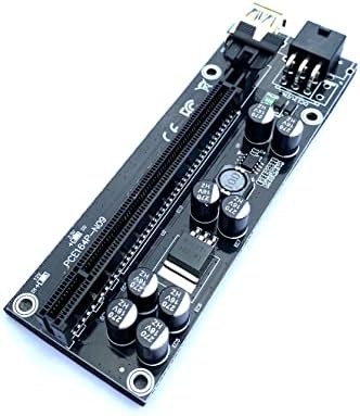 Cryptoshack Premium *Black Edition* 009S PLUS PCI-E 16x to 1x Riser Adapter Card includes 60cm USB Cable - GPU Riser with PCIE Connector for Ethereum Mining ETH Rig