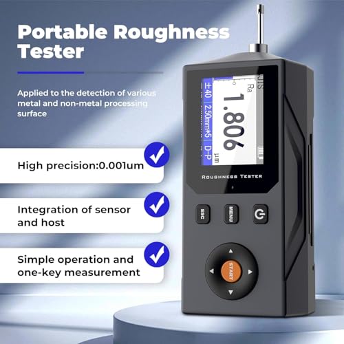 Image of GOYOJO GSR750 Surface Roughness Tester, High-Precision Digital Profilometer with 5 μm Diamond Stylus Inductive Sensor, Multi-Parameter Surface Finish Measurement for Engineering & Laboratory Use