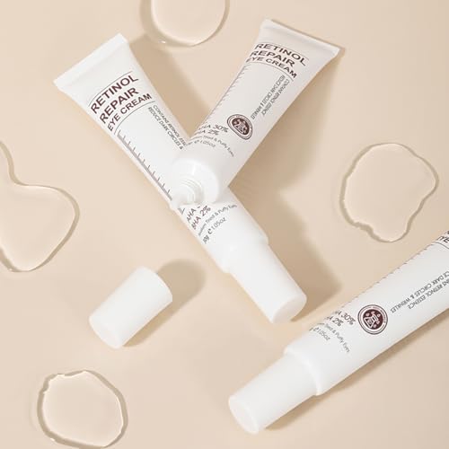 Retinol Eye Cream, Retinol Serum Eye Cream for Dark Circles and Puffy Eyes, Eye Cream with Retinol & AHA 30% & BHA 2% & Hyaluronic Acid for Fine Lines & Wrinkles Saggy Skin Puffy Eyes - Image 8