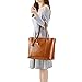 Kattee Genuine Leather Women Tote Bag Soft Handbags Vintage Shoulder Purses Fashion Top Handle Bag Large Capacity (Brown)