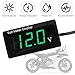 XIITIA DC 12V Car Digital Voltmeter LED Display DC 5-28V Voltage Volt Meter Waterproof Gauge for Car Motorcycle (Green)