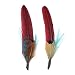 Zucker Feather Products Feather Hat Trims, Dark Aqua/Tango Red/Natural