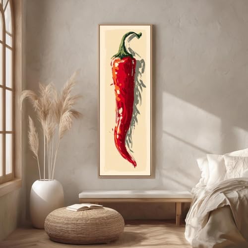 Impression sur toile verticale grand format piment rouge déco moderne - 4