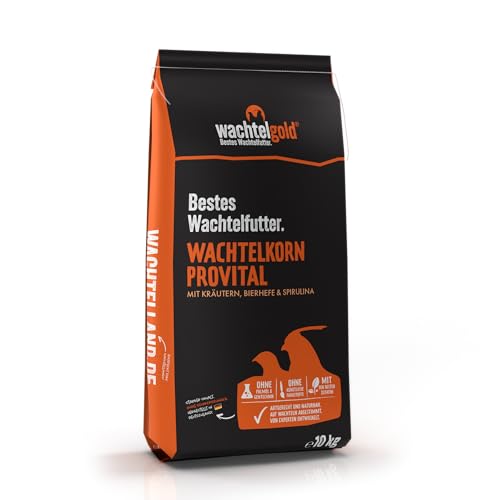 WachtelGold ProVital Grains de caille 10 kg – Aliment complet de qualité supérieure pour cailles vides | Complexe d'herbes à base d'origan, de thym et de spiruline | Favorise la digestion et la