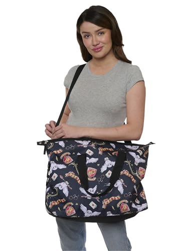 Harry Potter Tote Duffel Bag Hogwarts All Over Print Owl Glasses Carry On Travel4