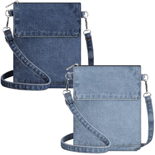 Cosblank 2 Pcs Denim Crossbody Bags