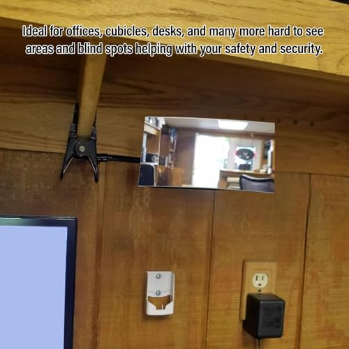 Mumusuki On Security Mirror, Adjustable Flexible Convex Cubicle Mirror for Personal Safety and Security Desk Rear View Monitors or Anywhere by Mumusuki - Used condition - Image 4