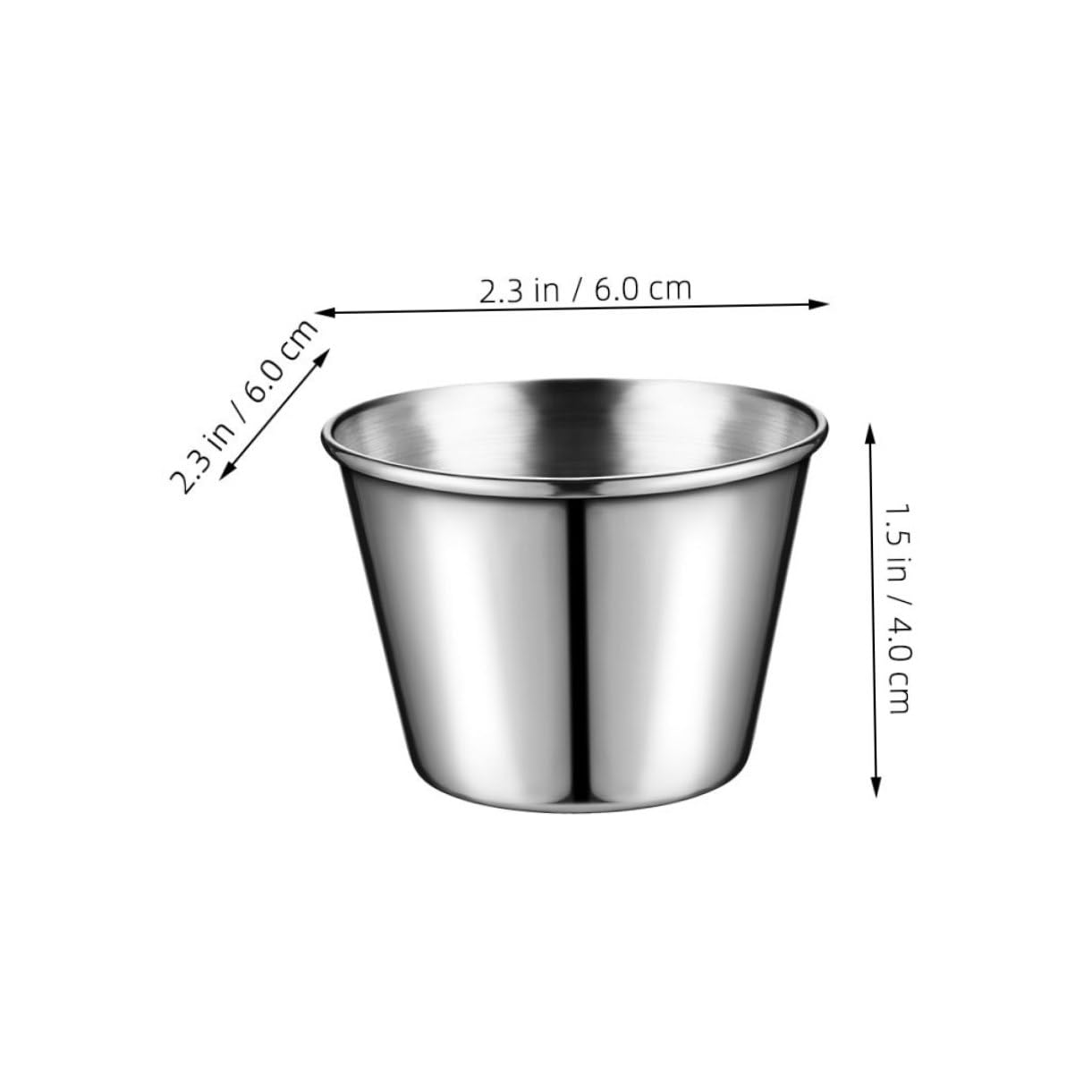 Alipis 4pcs Stainless Steel Sauce Cups Ramekin Sauce Dipping Bowl for Salad Dressing Condiments Mustard Ketchup