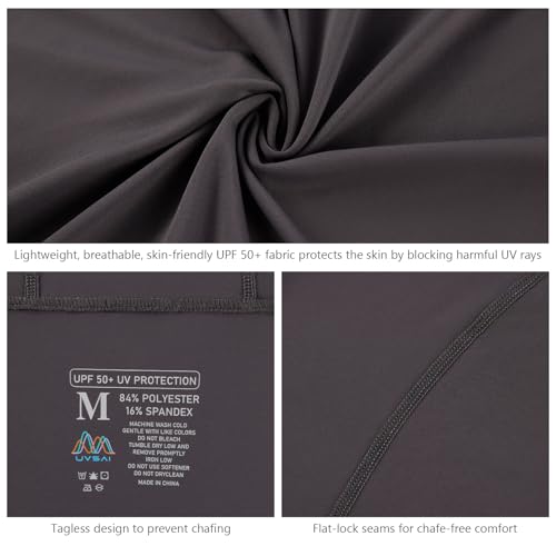 Image of Men's UPF 50+ Hoodie Shirt Long Sleeve Permanent UV Sun Protection Vented Tee Performance for Outdoor Hiking Fishing