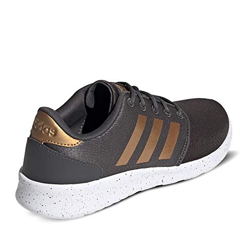 adidas Women's Cloudfoam QT Racer Xpressive-Contemporary Cloadfoam Running Sneakers Shoes, Grey Six/tactile gold met./ftwr White, 9 M US
