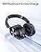 TAGRY Active Noise Cancelling Headphones 100H Playtime Wireless Over Ear Bluetooth Headphones with Deep Bass Fast Charging Light Weight Comfort Earcups Headsets for Travel Home Office Phone PC Black